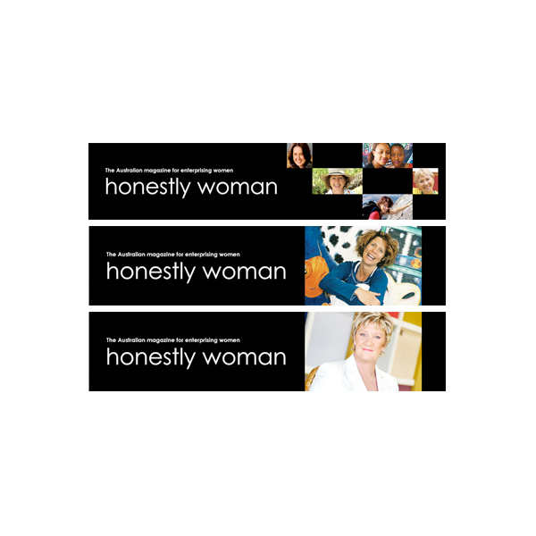 Honestly Woman magazine website banners designed by brisbane graphic designer Megan Taylor